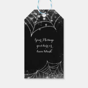 スパークリングスパイダーウェブ ハロウィンパーティーのお返し ギフトタグ