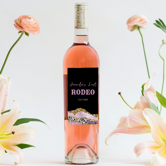 スパークリングディスコカウガール ブライズメイドパーティー ゴールドグリッター ワインラベル