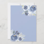 スパークリングドレス ソフトブルー ローズ シルバー キンセアニエラ 招待状 (裏面)