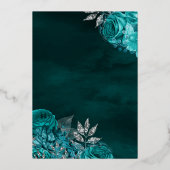 スパークリングドレス ティールローズのキンバランセラ 箔招待状 (裏面)