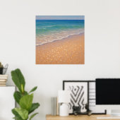 スパークリングビーチ - パステル画の海景画 ポスター (ホームオフィス)