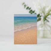 スパークリングビーチ - パステル画の海景画 ポストカード (スタンド正面)