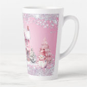 スパークリングピンクのクリスマス カフェラテマグ (右)