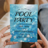 スパークリングブルーウォーター プールパーティー招待状 招待状
