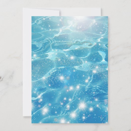 スパークリングブルーウォーター プールパーティー招待状 招待状 (裏面)