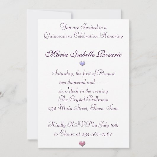 スパークリングレッドのシャンデリアと星のキンチェアニエラ 招待状 (裏面)