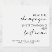 スパークリングワインのラベル - 結婚前のお祝い/ハウスパーティー スパークリングワインラベル (シングルラベル)