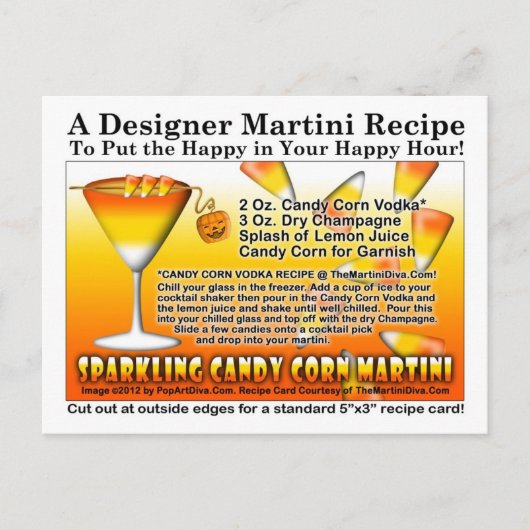 スパークリング キャンディ コーン マーティーニのレシピ ポストカード (正面)
