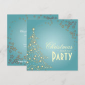 スパークリング クリスマス ツリー / パーティーの招待状 招待状 (正面/裏面)