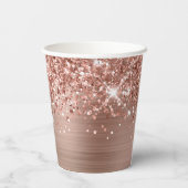 スパークリング グリッタリー ローズゴールド グラム ネーム 紙コップ (裏面)