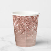 スパークリング グリッタリー ローズゴールド グラム ネーム 紙コップ (右)