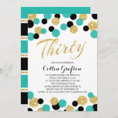 スパークリング グリッター コンフェッティ | 30歳の誕生日 招待状 (正面/裏面)
