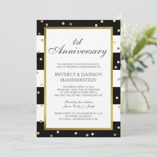 スパークリング・ストライプス | 結婚1周年パーティー 招待状 (スタンド正面)