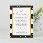 スパークリング ストライプ | 結婚1周年パーティー 招待状 (スタンド正面)