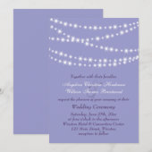 スパークリング ツインクル ライト ウェディング インビテーション 紫 (正面/裏面)