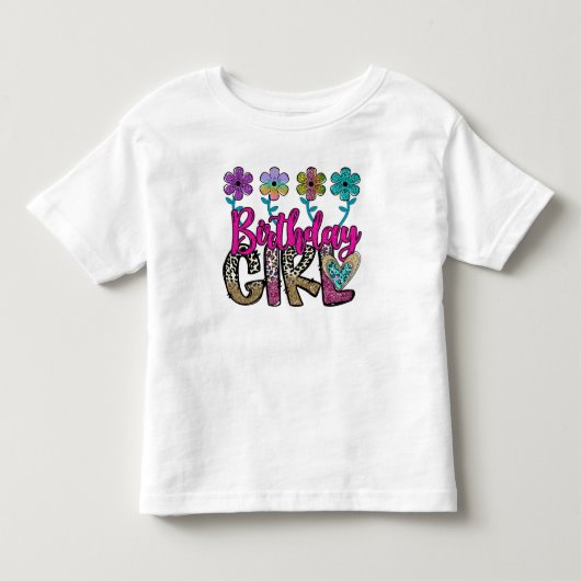 スパークリング バースデー ガール トドラーTシャツ (正面)