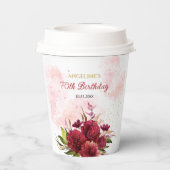 スパークリング バースデー ワインレッド ダリア ローズ 紙コップ (裏面)