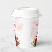 スパークリング バースデー ワインレッド ダリア ローズ 紙コップ (右)