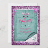 スパークリング パープル ユニコーン バースデー インビテーション (正面)