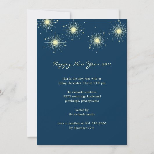 スパークリング・ファイヤーワークス 新年の宴 ご招待状 招待状 (正面)