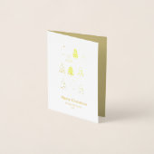 スパークリング フォトなし エレガント ゴールドのクリスマスツリー 箔カード (正面)