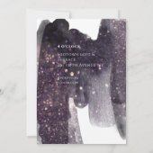 スパークリング プラム ウォーターカラー ブラシストローク ウェディング インビ 招待状 (裏面)