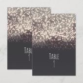 スパークリング ライツ ロマンティック グレー ウェディング テーブル カード (正面/裏面)