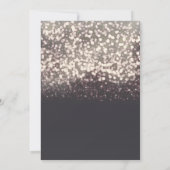 スパークリング ライツ ロマンティック モダン グレー ウェディング 招待状 (裏面)