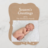 スパークリング ライトのホリデー フォト カード (正面/裏面)