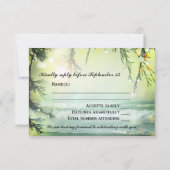 スパークリング ライト ビーチ ウェディング RSVP カード (裏面)