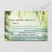 スパークリング ライト ビーチ ウェディング RSVP カード (裏面)