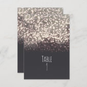 スパークリング ライト ロマンティック グレー ウェディング テーブル カード (正面/裏面)