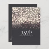 スパークリング ライト ロマンティック グレー モダン ウェディング RSVP インビテーションポストカード (正面/裏面)