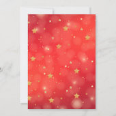 スパークリング レッド スター メリー ブライト クリスマス パーティー 招待状 (裏面)
