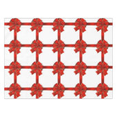 スパークリング レッド リボン シーズン グリーティング テーブル クロス (正面(横))