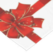 スパークリング レッド リボン シーズン グリーティング テーブル クロス (アングル)