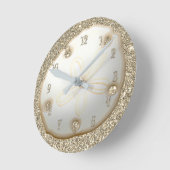 スパークリーな金ゴールドビーチ砂 ラウンド壁時計 (傾斜)