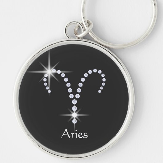 スパークリーのダイヤモンドの牡羊座のシンボル キーホルダー (正面)