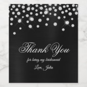 スパークリーのダイヤモンドブラックサテンフォイルありがとう ワインラベル (シングルラベル)