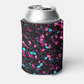 スパークリーのピンクの青モザイクグリッタースパークルモノグラム 缶クーラー (缶裏面)