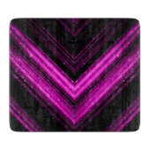 スパークリーのメタリックホットピンクマゼンタブラックシェブロン カッティングボード (正面)