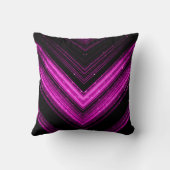 スパークリーのメタリックホットピンクマゼンタブラックシェブロン クッション (裏面)