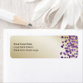 スパークリーアメジストと金ゴールドグリッターハート ラベル (インサイチュ)