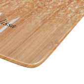 スパークリーエレガントオレンジの竹材プリントモノグラム カッティングボード (角)