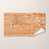 スパークリーエレガントオレンジの竹材プリントモノグラム バスタオルセット (ハンドタオル)