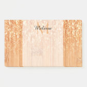 スパークリーエレガントオレンジの竹材プリントモノグラム ポストイット (正面)