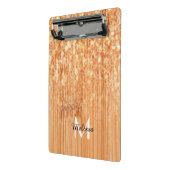 スパークリーエレガントオレンジの竹材プリントモノグラム ミニクリップボード (アングル2)