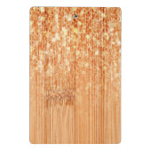 スパークリーエレガントオレンジの竹材プリントモノグラム ミニクリップボード (裏面)