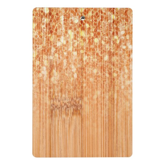 スパークリーエレガントオレンジの竹材プリントモノグラム ミニクリップボード (裏面)