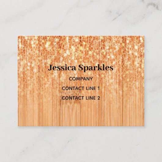 スパークリーエレガントオレンジの竹材プリントモノグラム 名刺 (正面)